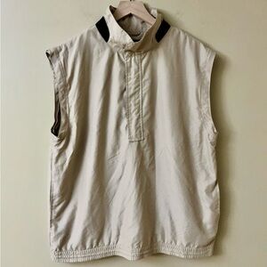 Vintage Consensus Golf Vest Windbreaker Sleeveless Khaki Beige Mens men's medium